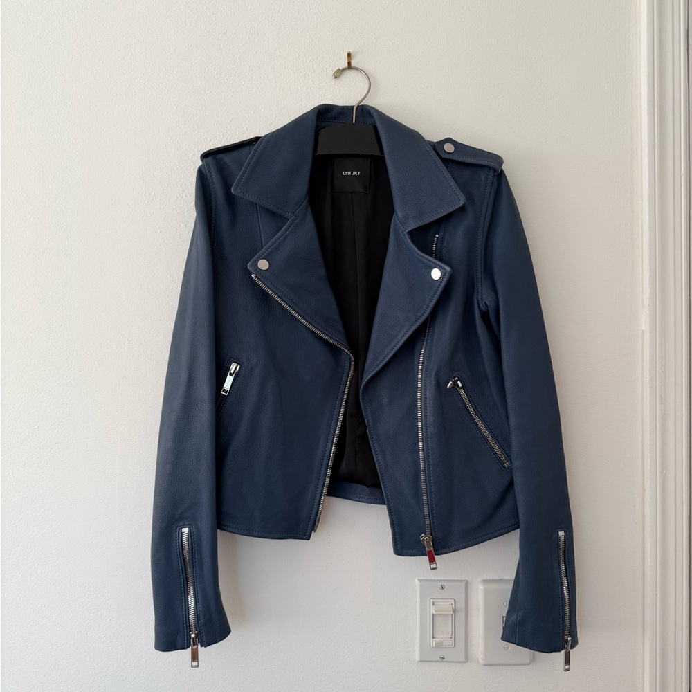 LTH JKT Blue Leather Moto Jacket